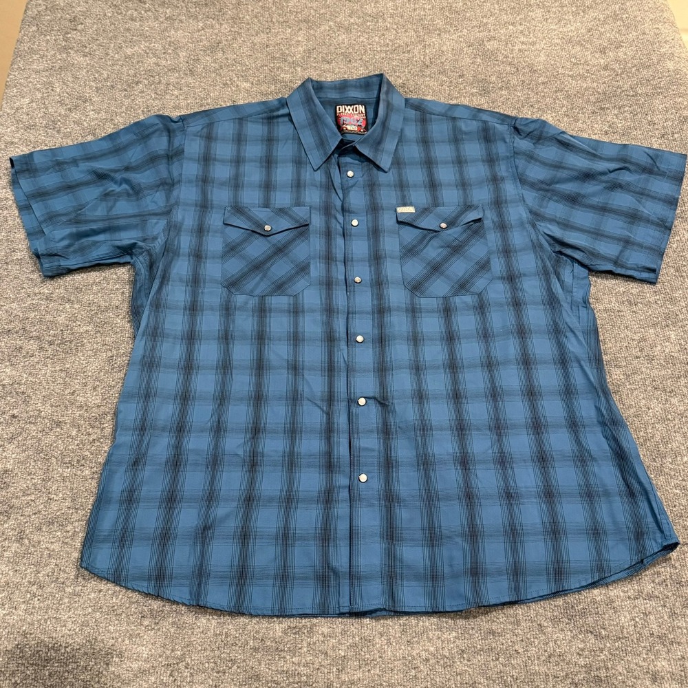 Dixxon Flannel Co 1962 VW Bug Bamboo Short Sleeve Pearl Snap Shirt Mens 4X Blue - Picture 2 of 11